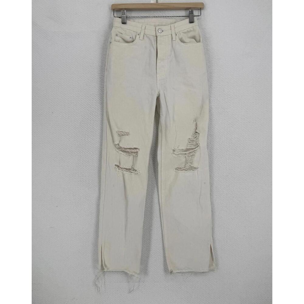 Ksubi Womens White Distressed Brooklyn Jean Blanc Sliced Jeans Sz 24
